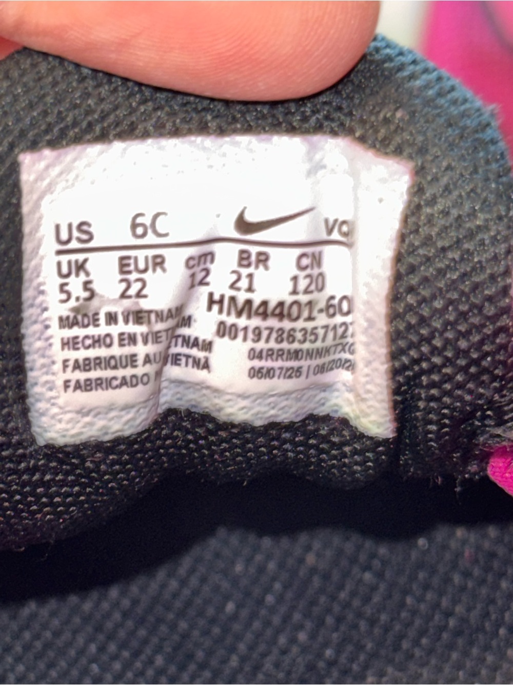 Nike Kids Hot Pink and Black Athletic Sneakers - Picture 6 of 8
